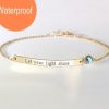 Quote bracelet, Personalized inspirational bracelet, Custom quote bracelet, Gold bar bracelet, Motivational personalized, Bridesmaids gift