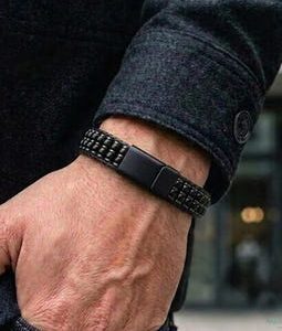 Men's Black Tourmaline Bracelet with Magnetic Clasp | Natural Gemstone Jewelry for Husband, Spiritual Protection